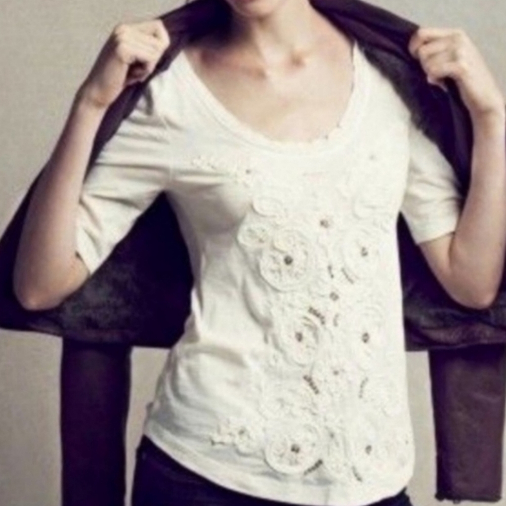 Anthropologie Meadow Rue French Roll Sequin Top